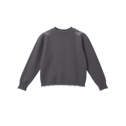 Fringed Raw Edge Knit Top