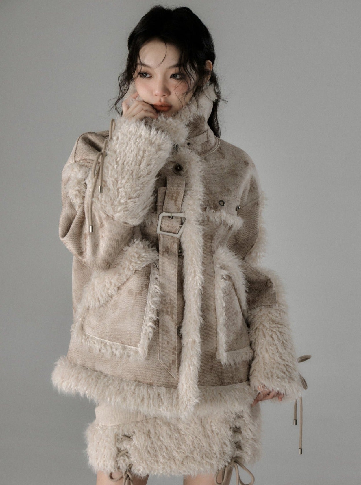 thickened fur integrated set