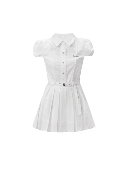 Milk Mousse Preppy White Dress