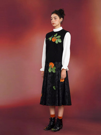 Chinese style embroidery vest and shirt