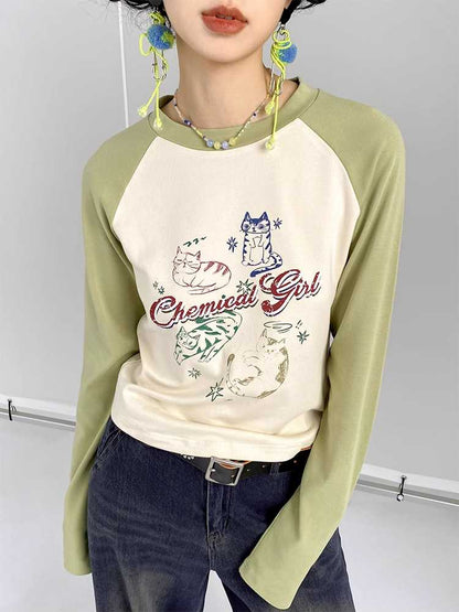 Printed long sleeve T-shirt