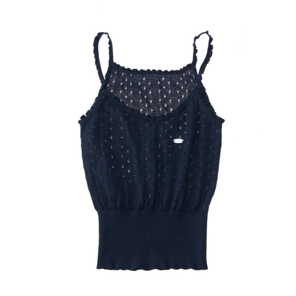 Retro Lace Knitted Vest