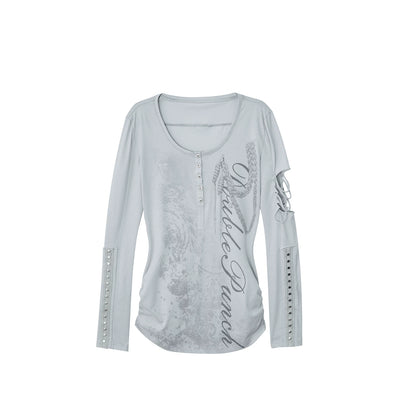 Ripped Punk Printed Sweater