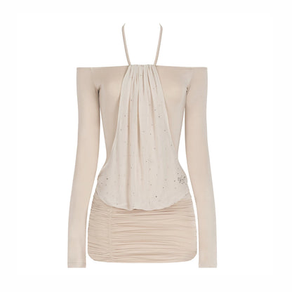 Elastic Off-Shoulder Bodycon Dress