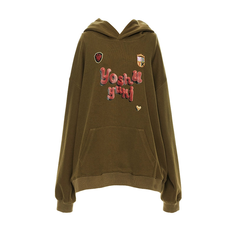 Army Green Oversize Logo Top