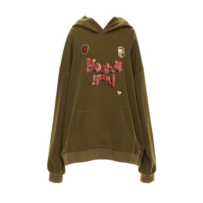 Army Green Oversize Logo Top