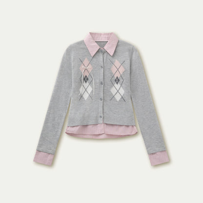 Vintage Rhombus Knit Sweater Top