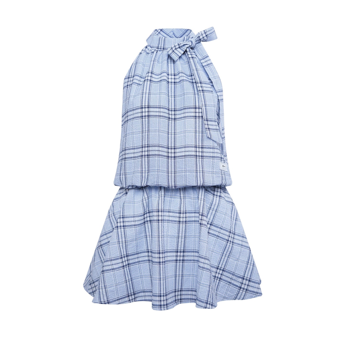 Plaid V-Neck Flutter Maxi Dress