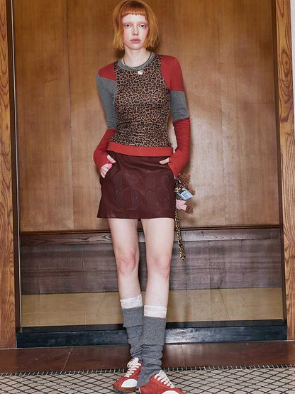 Leopard print slim tops