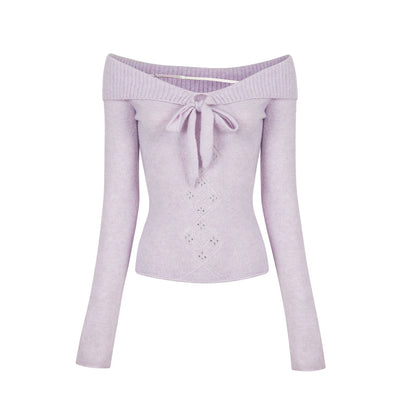 Elegant Crochet One-Shoulder Sweater