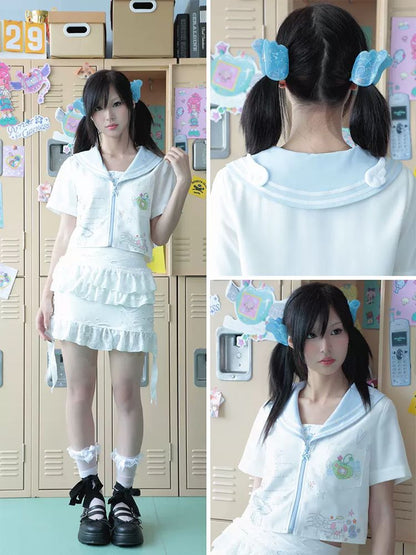 Short-sleeved sailor uniform