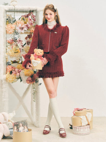 Berry Suit Skirt Set