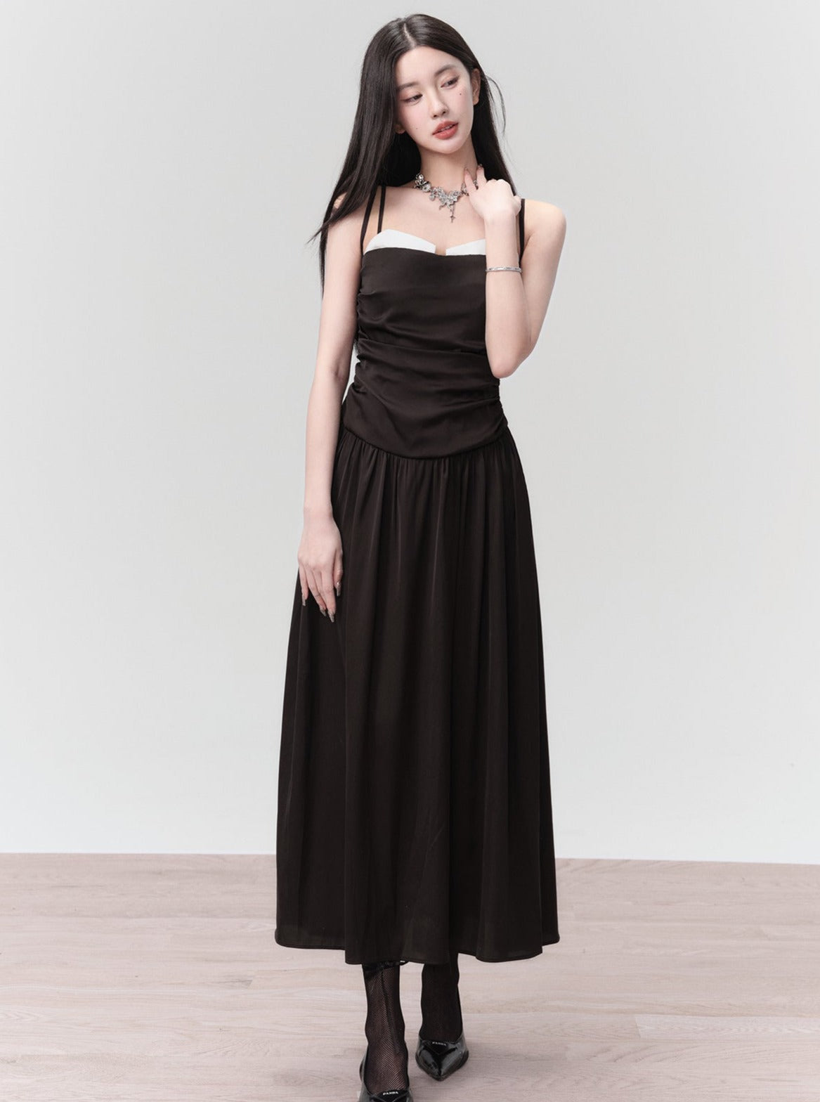 French Black Slip Dress