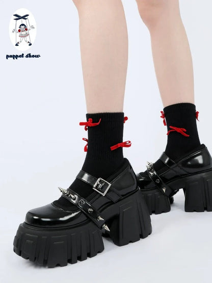 Punk style mary jane shoes