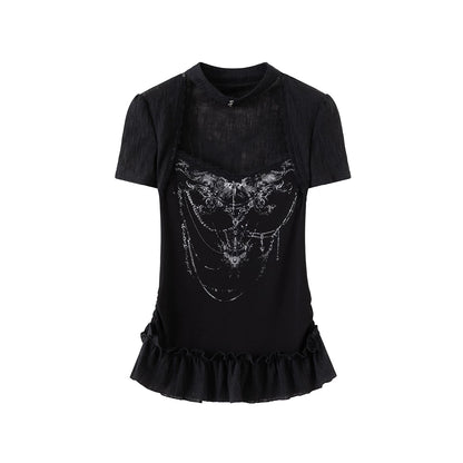 Gothic Lace Ruffled Vest