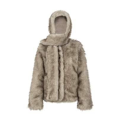 Sweet Girl Hooded Furry Coat