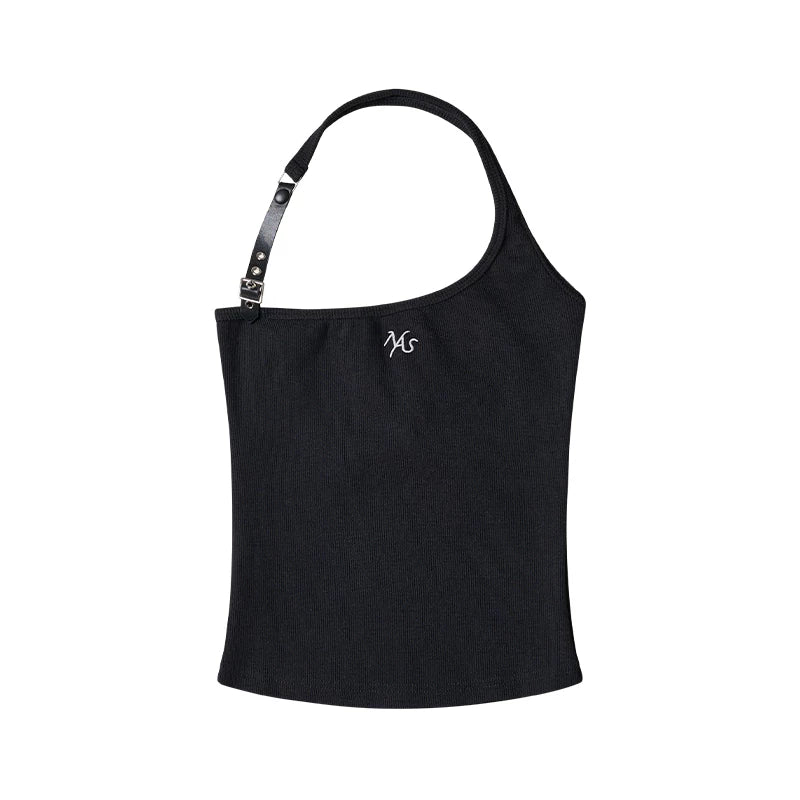 Equestrian Asymmetrical Leather Vest