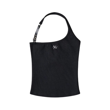Equestrian Asymmetrical Leather Vest