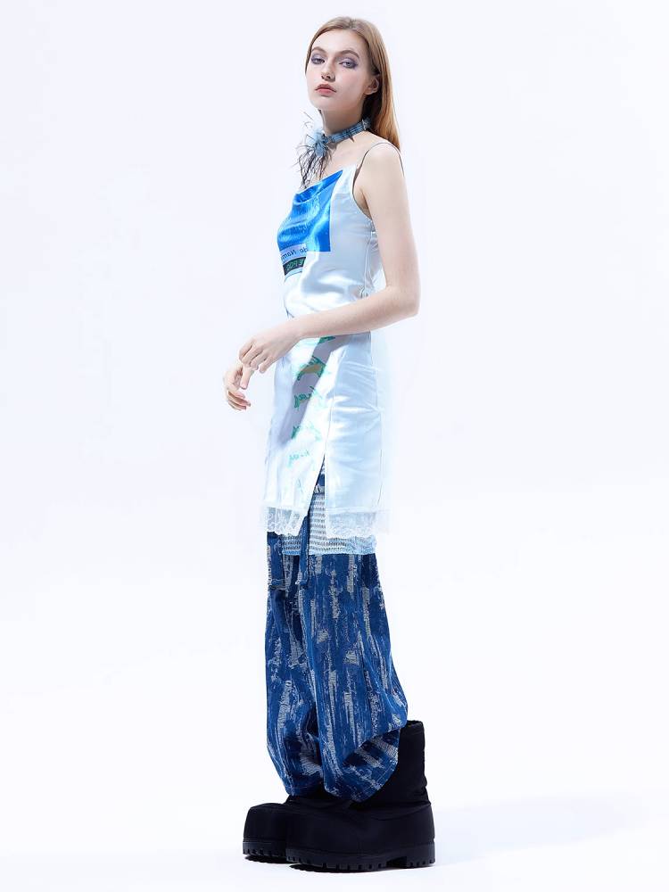 Loose straight wide leg long pants