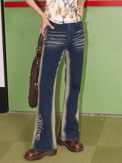 Boot cut denim pants