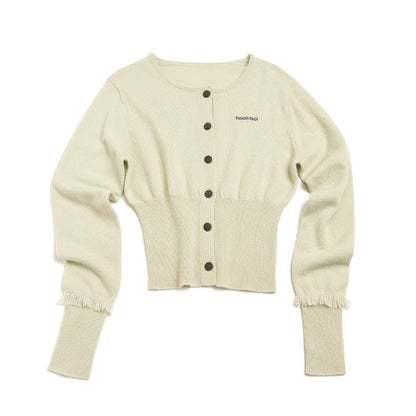 Embroidered Merino Wool Cardigan Top