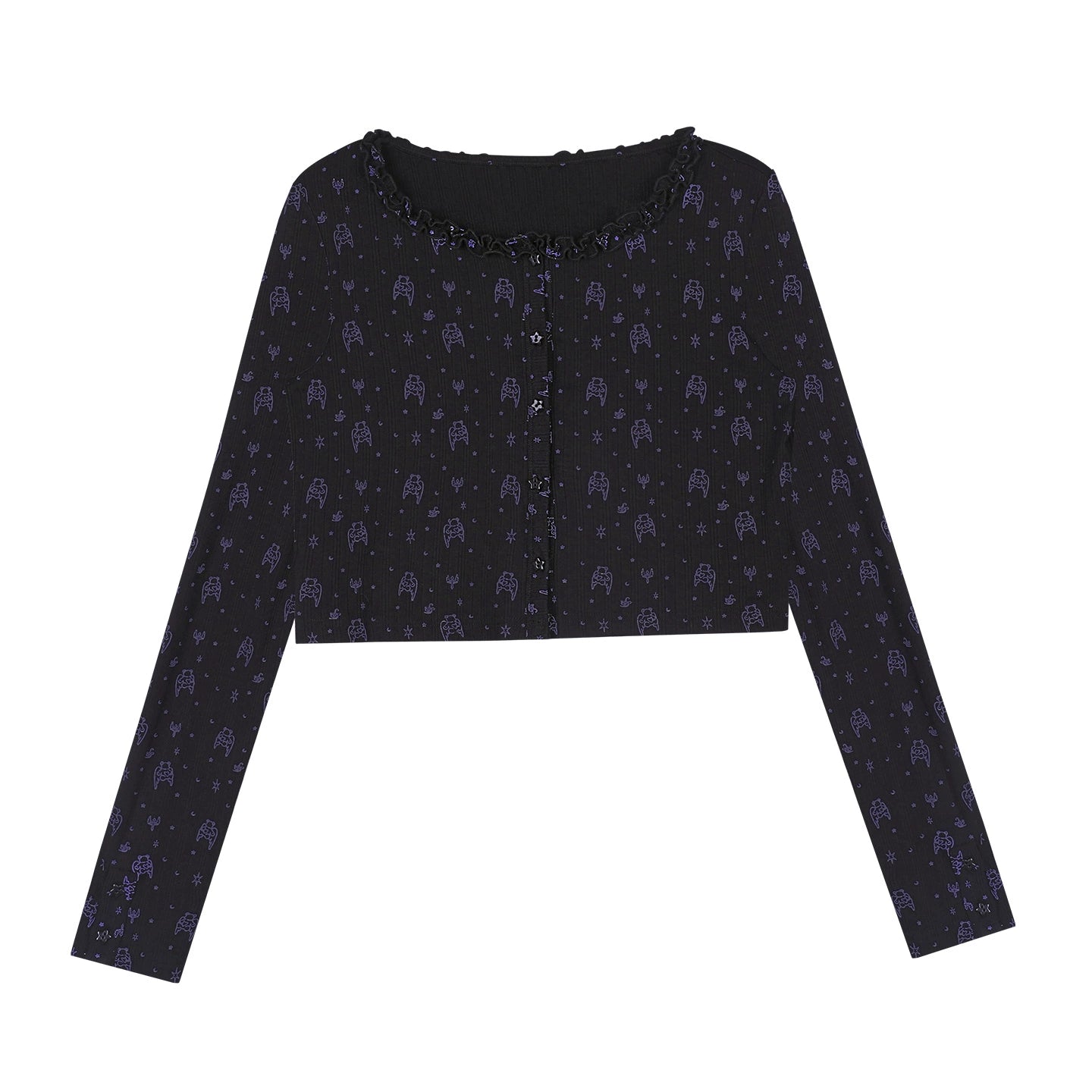 Angel Black & White Bear Print Cardigan Set-Up