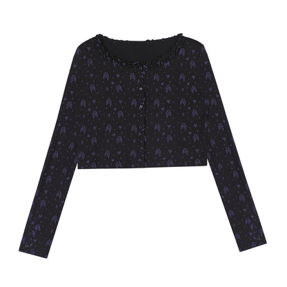 Angel Black & White Bear Print Cardigan Set-Up