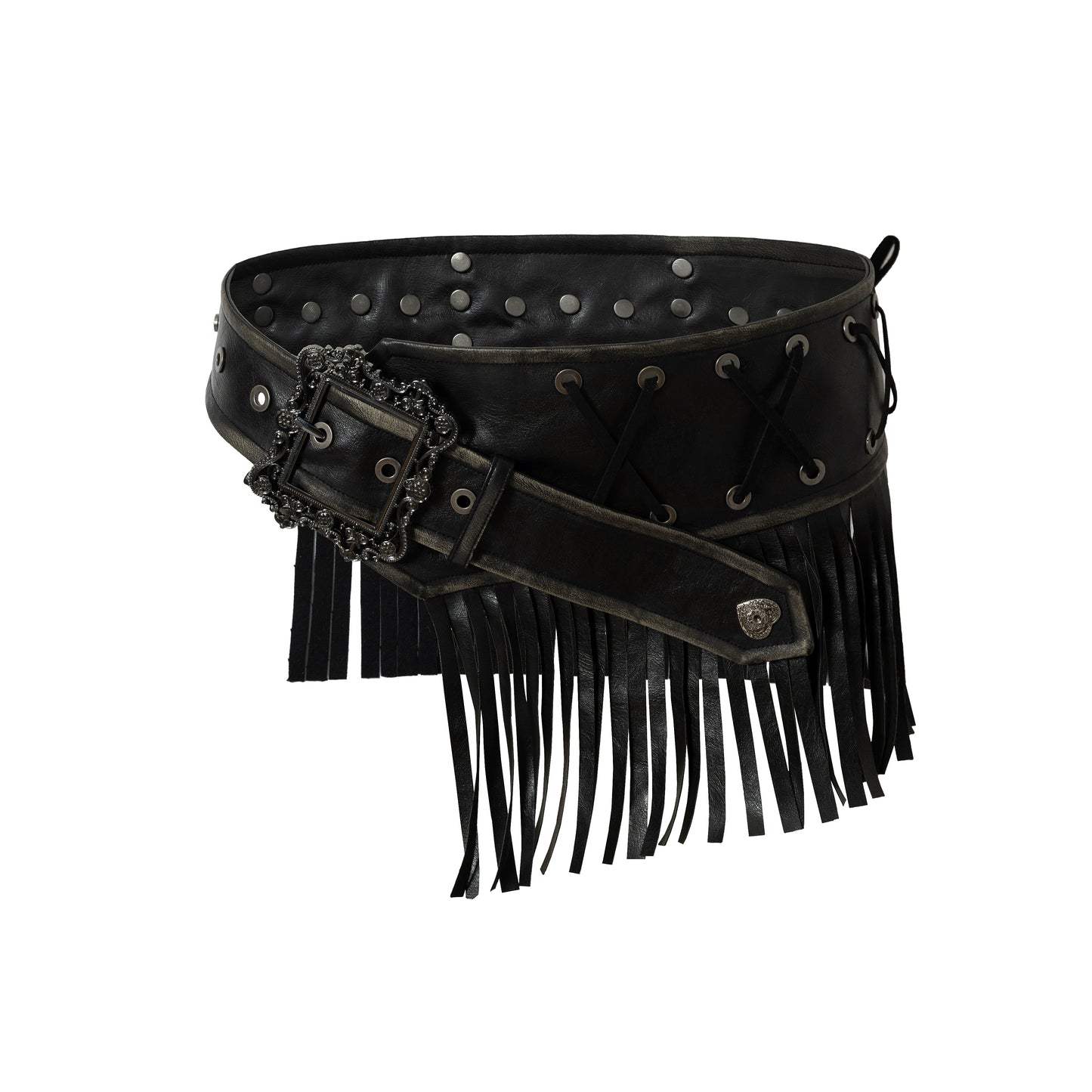 Vintage Punk Fringe Leather Belt