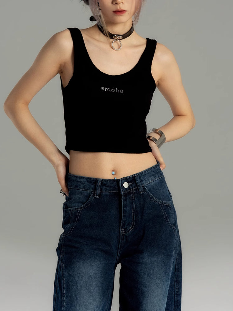 Sleeveless slim top t-shirt