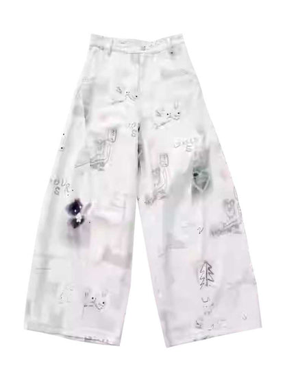 Original print wide pants