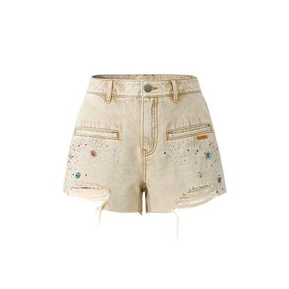 Jeweled Denim Shorts