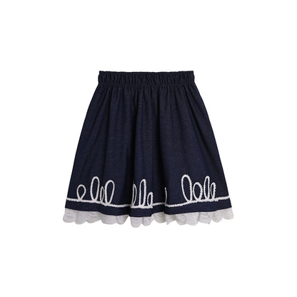 Vintage Embroidery Denim Cardigan Pants Set-Up