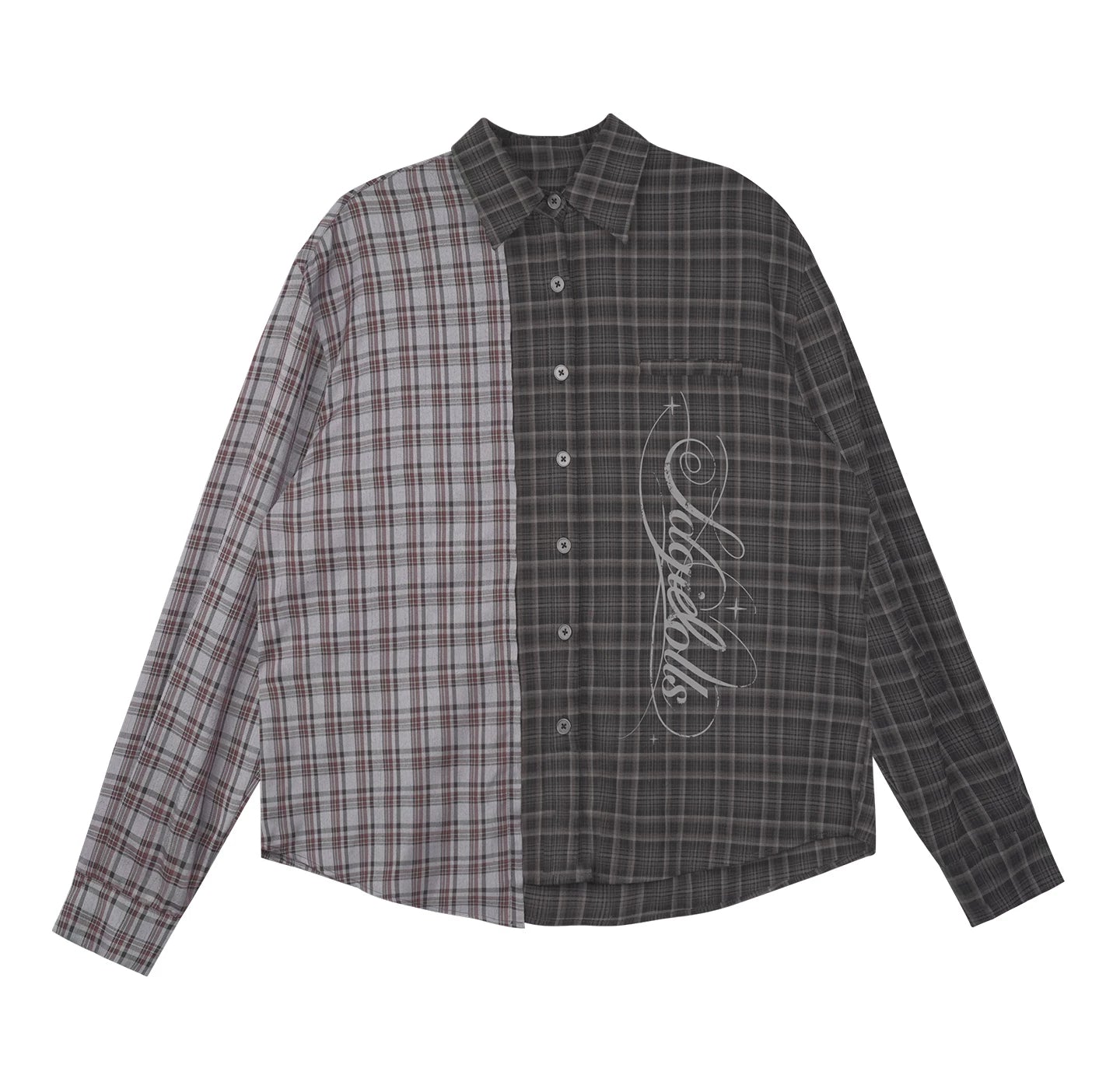 Karo Asymmetrische Patchwork-Jacke