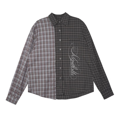 Karo Asymmetrische Patchwork-Jacke
