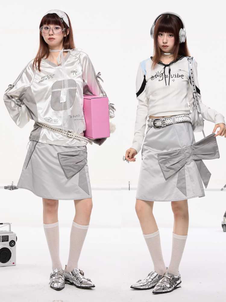 Silver patchwork skirt