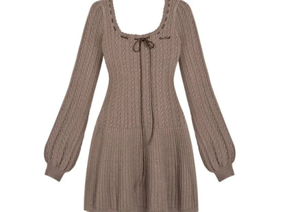 Square-necked sweater Dress