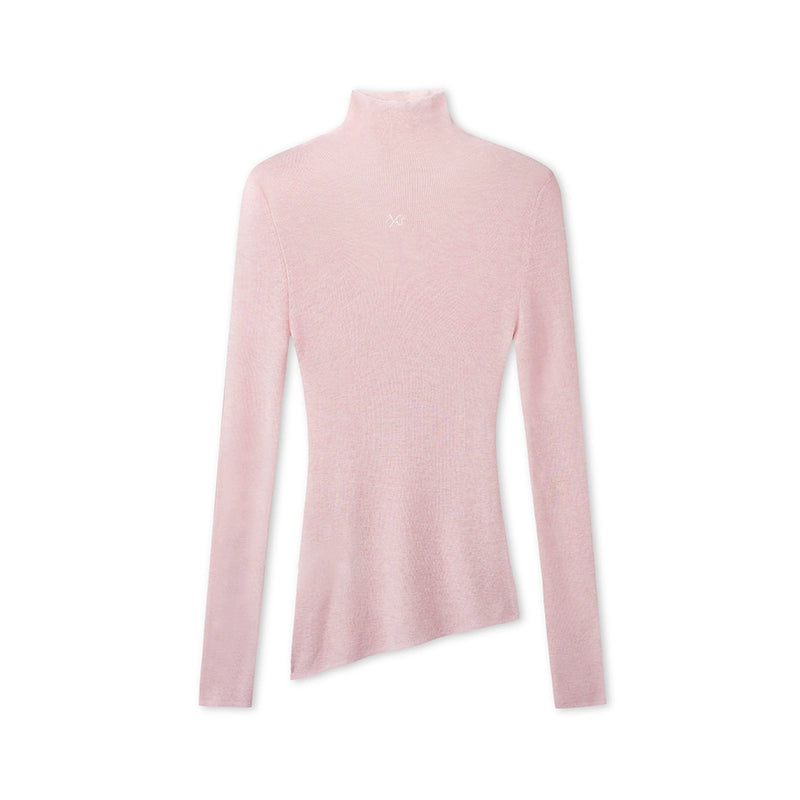 High Neck Long Sleeve Knit Wool Top