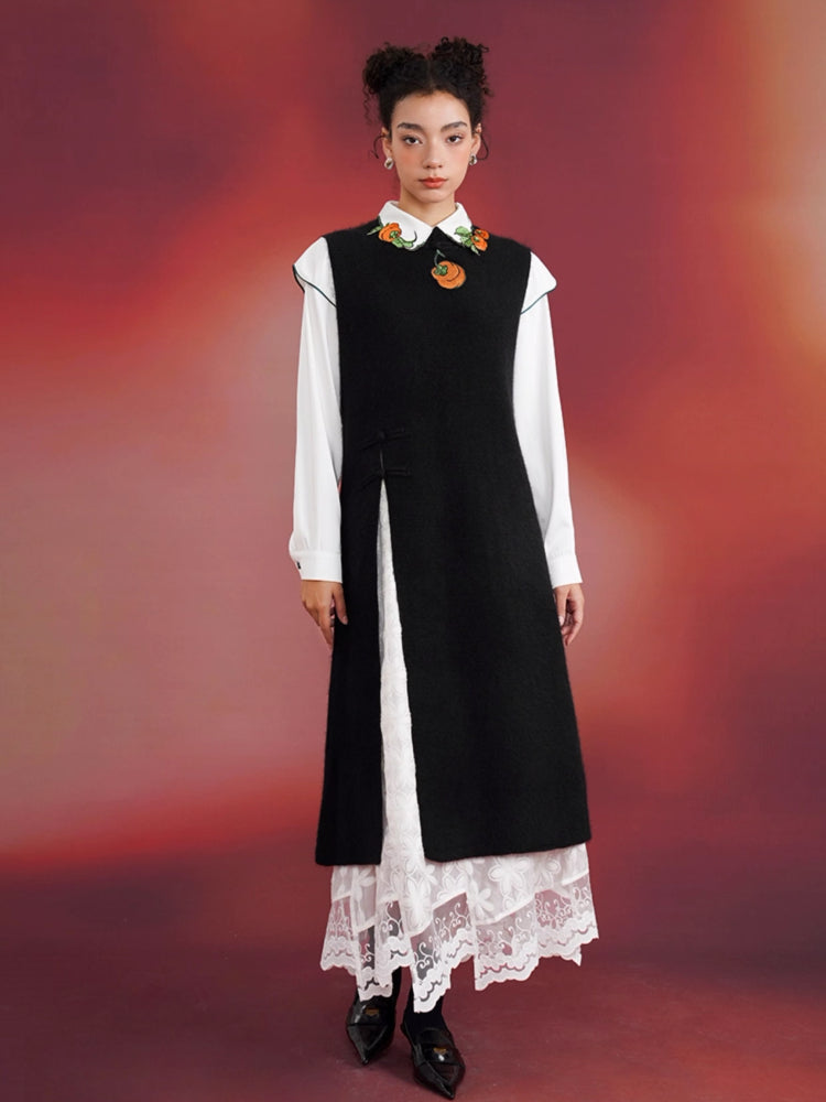 Chinese embroidery vest dress