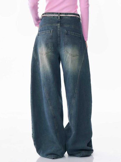 High waist slim wide leg jeans