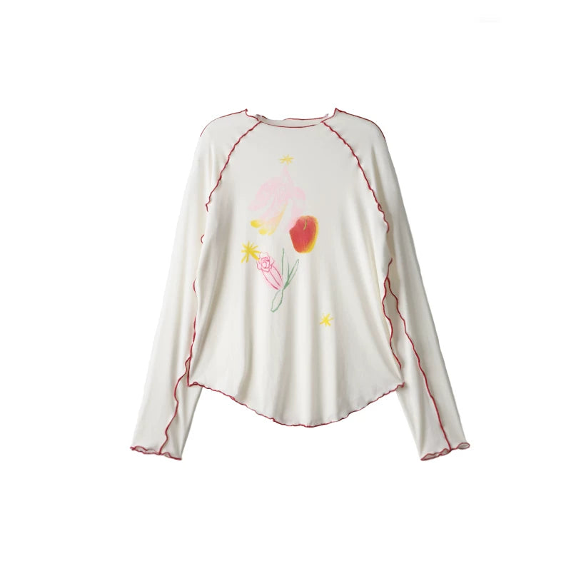 Tencel-Bluse mit Poesie-Print