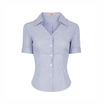 Summer Striped Slim Blouse