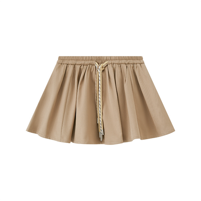 Elastic Waist Contrast Skirt