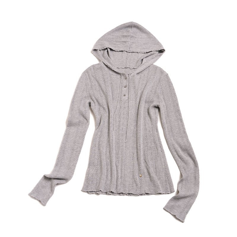 Sheep Wool Silk Hooded Sweater