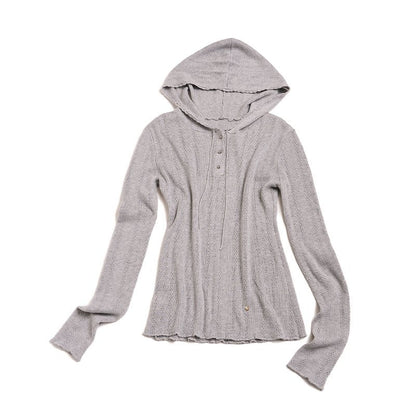 Sheep Wool Silk Hooded Sweater