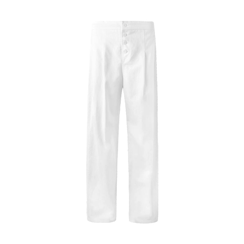 Autumn White Wide-Leg Pants