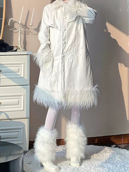 Original crocodile pattern fur coat