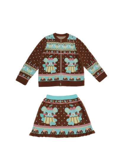 Chocolate Bear Knitted Sweater Set-Up
