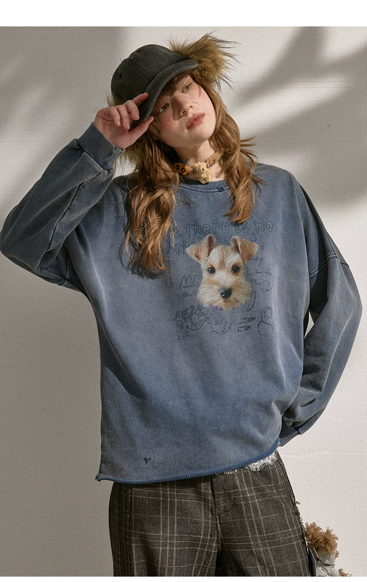 Retro Mottled Graphic Sweatshirt