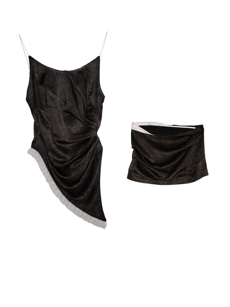 Dark style camisole and skirt set