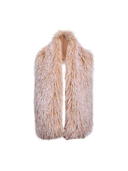 Vintage Lace-up Plush Scarf